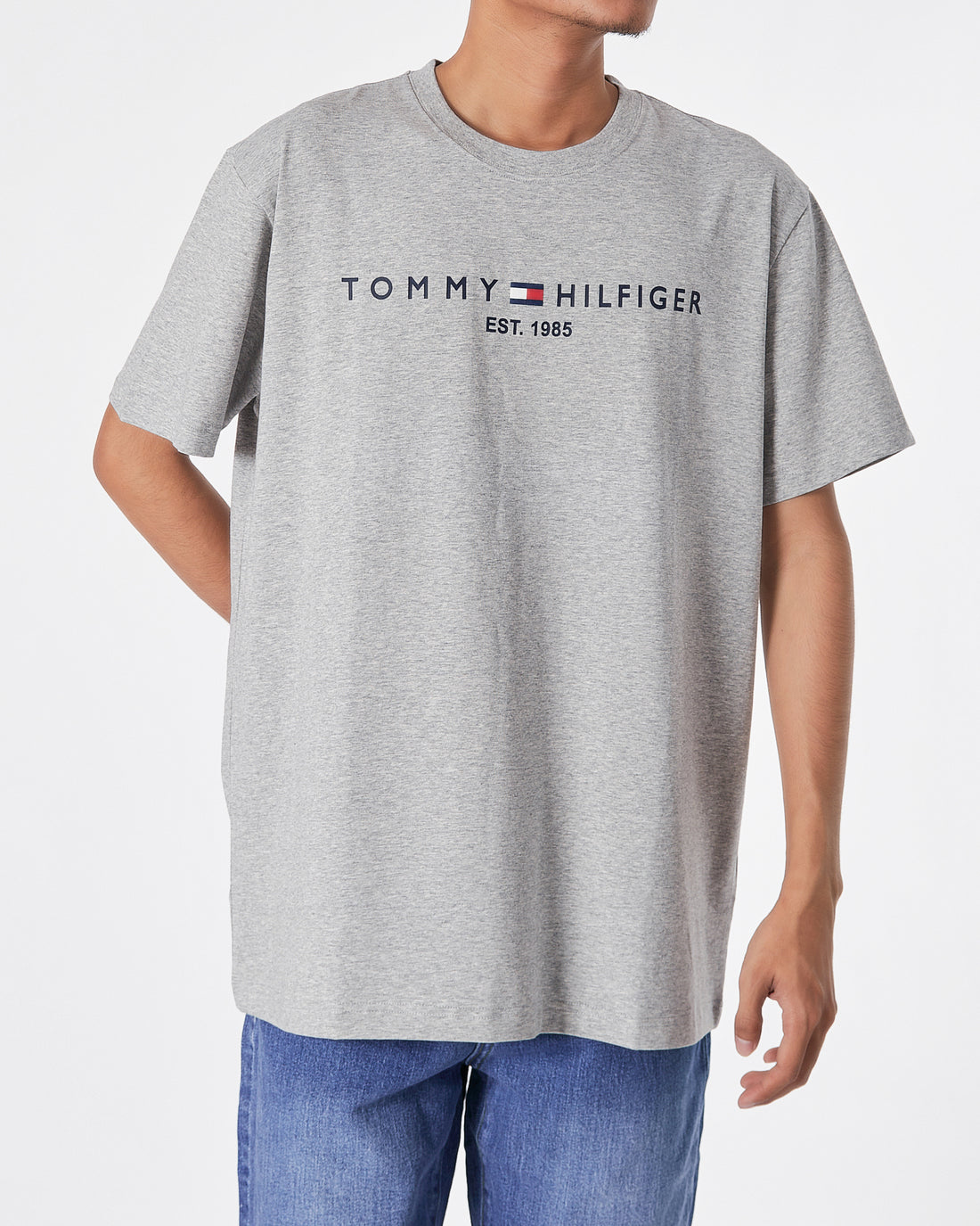 TH Logo Printed Men Grey T-Shirt 14.90