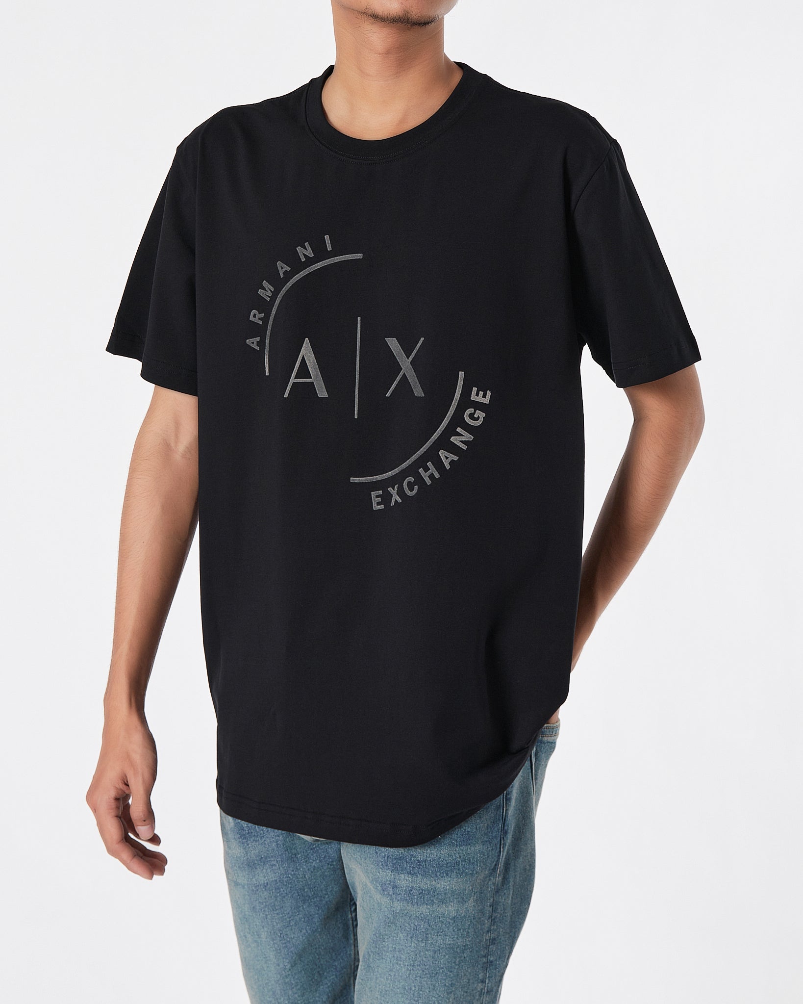 ARM Velvet Logo Printed Men Black T-Shirt 16.90