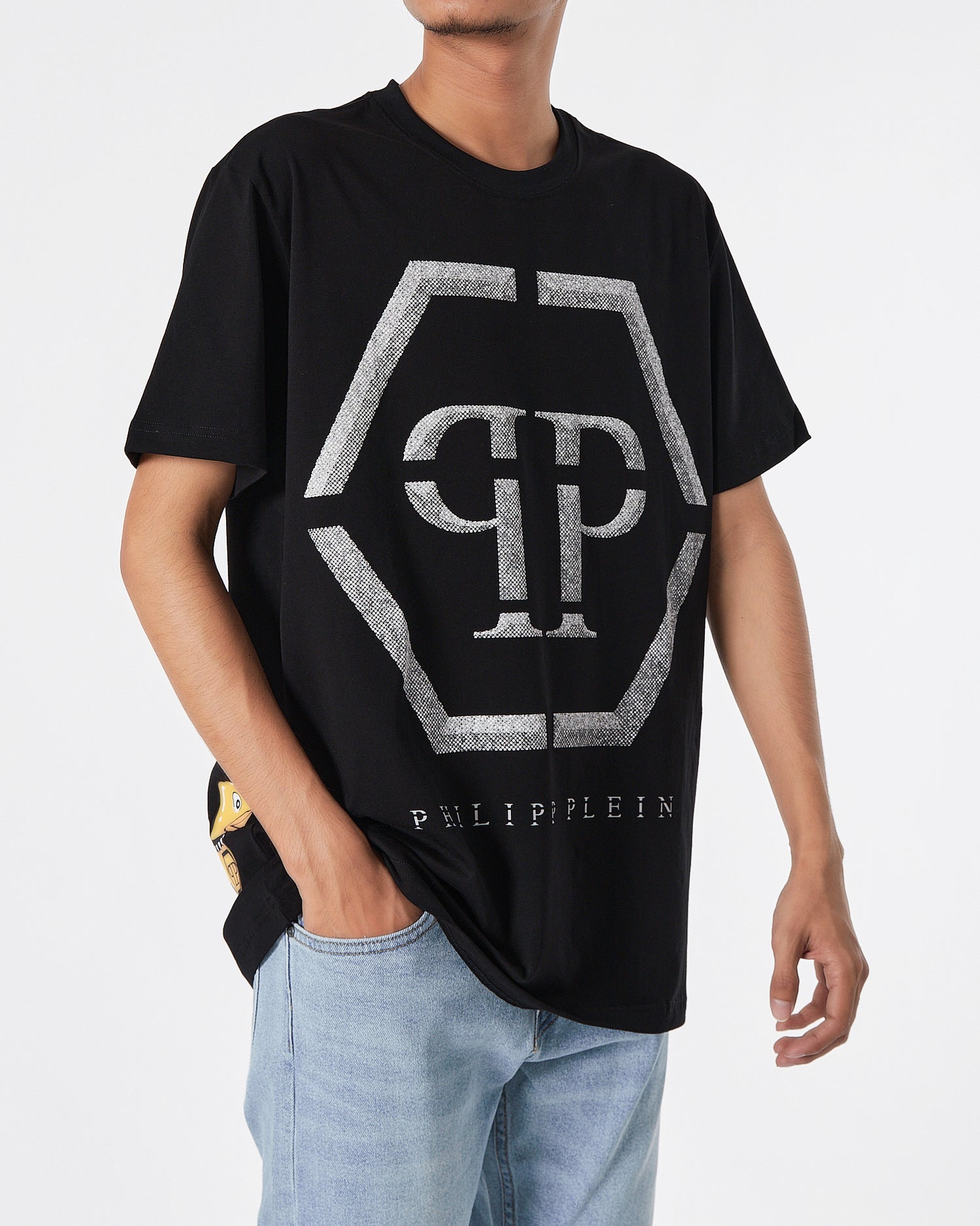 PP Logo Printed Men Black T-Shirt 15.90
