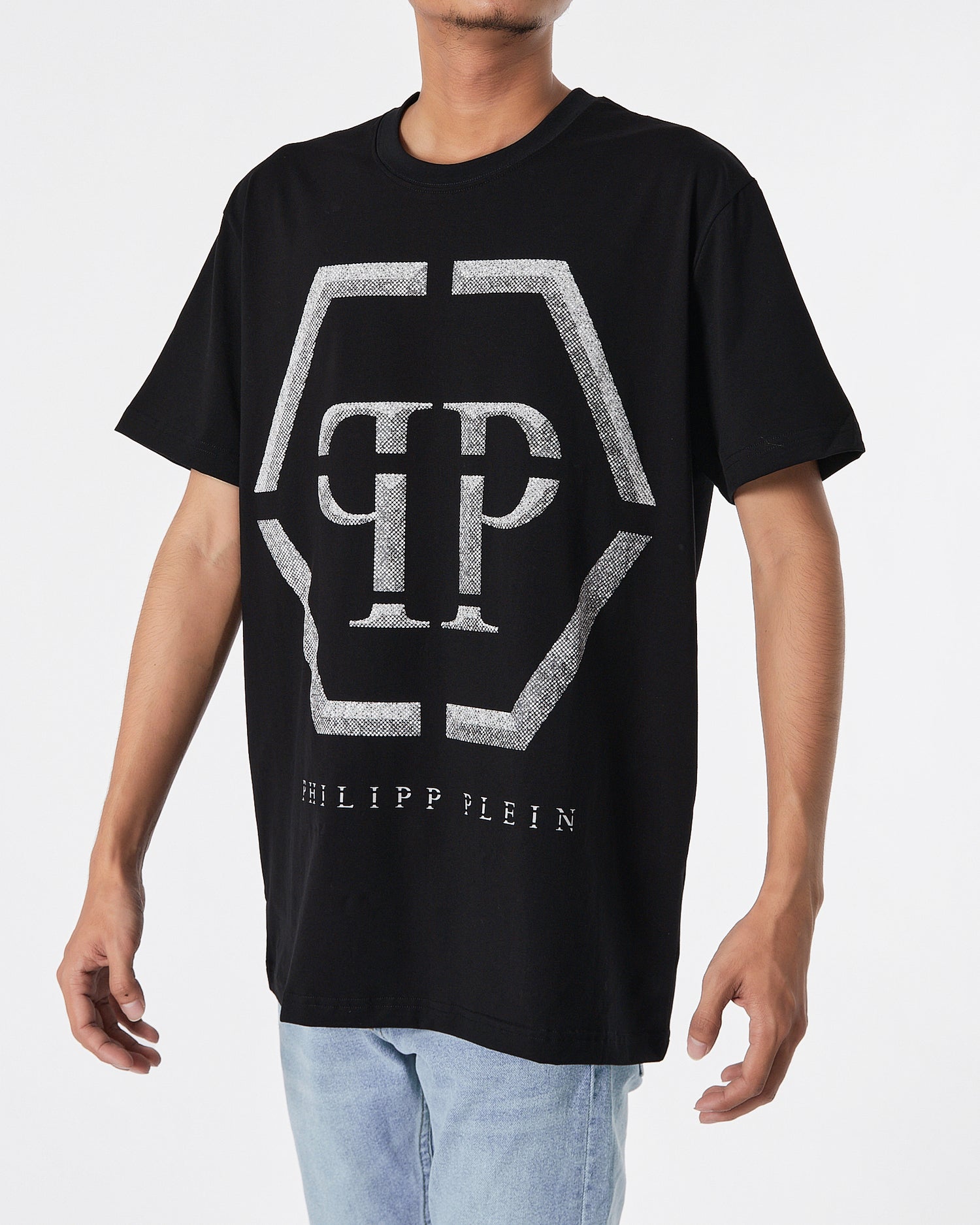 PP Logo Printed Men Black T-Shirt 15.90