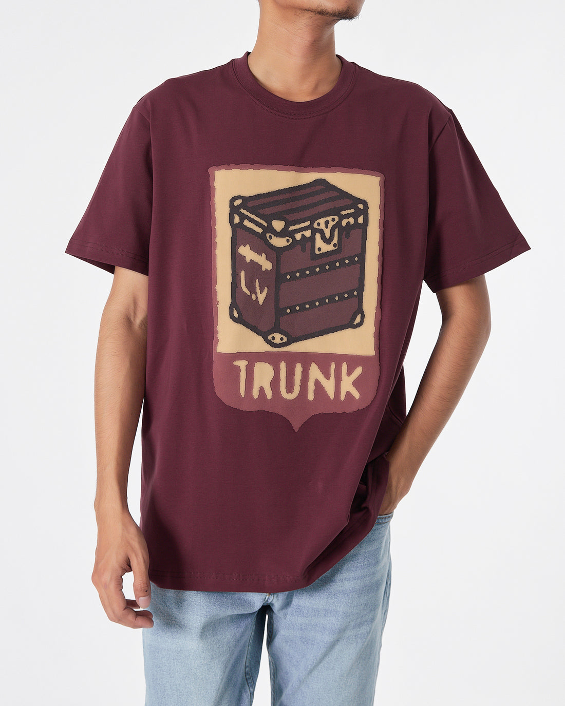 LV Trunkm Box Printed Men Dark Purple T-Shirt 17.90