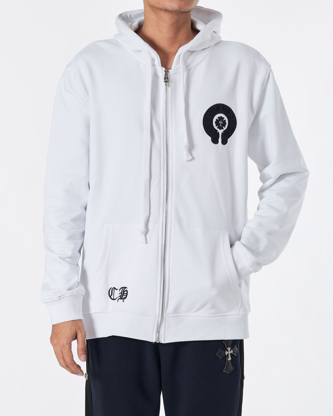 Cross Back Logo Embroidered Men Hoodie Zipped 44.90