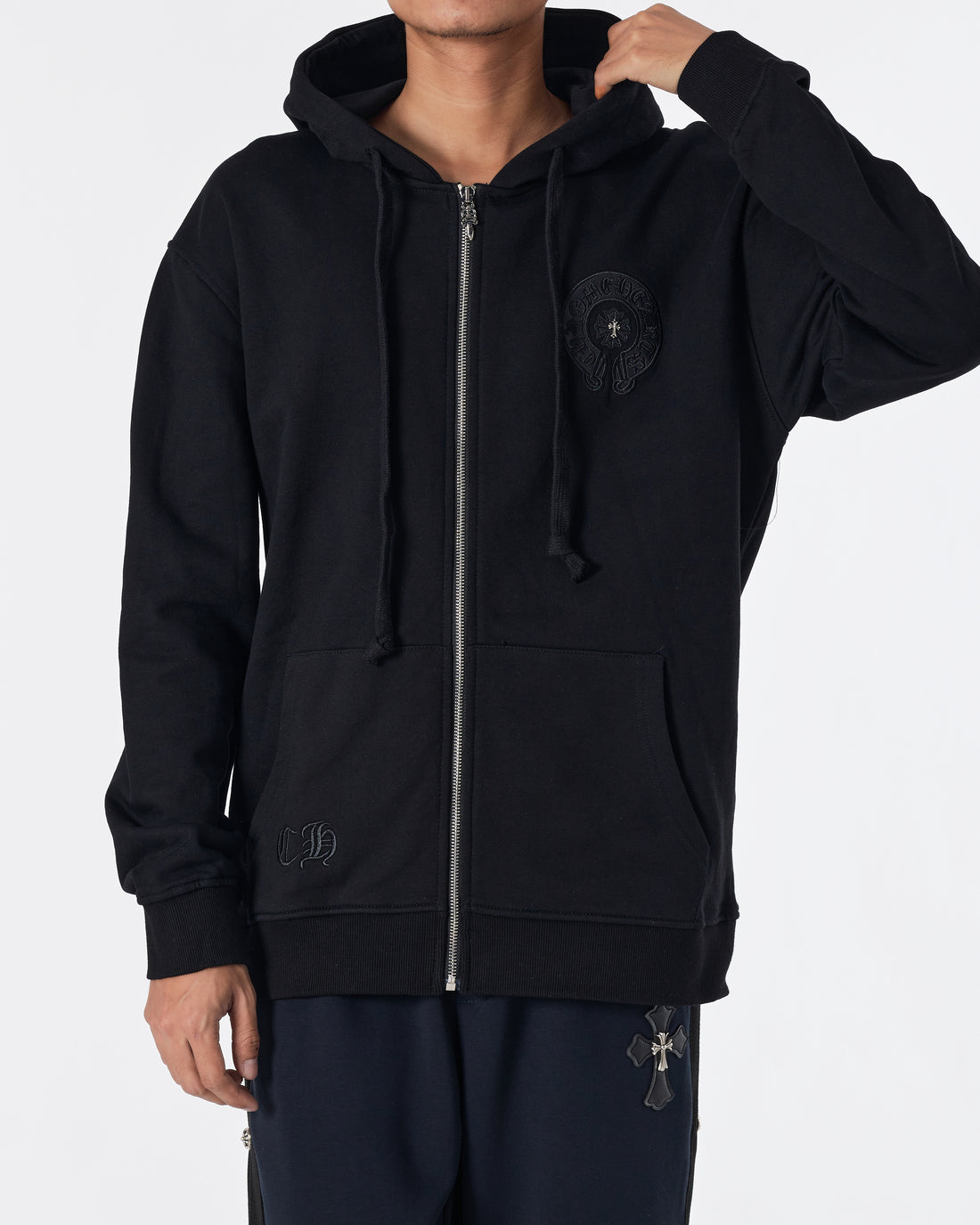 Cross Back Logo Embroidered Men Hoodie Zipped 44.90