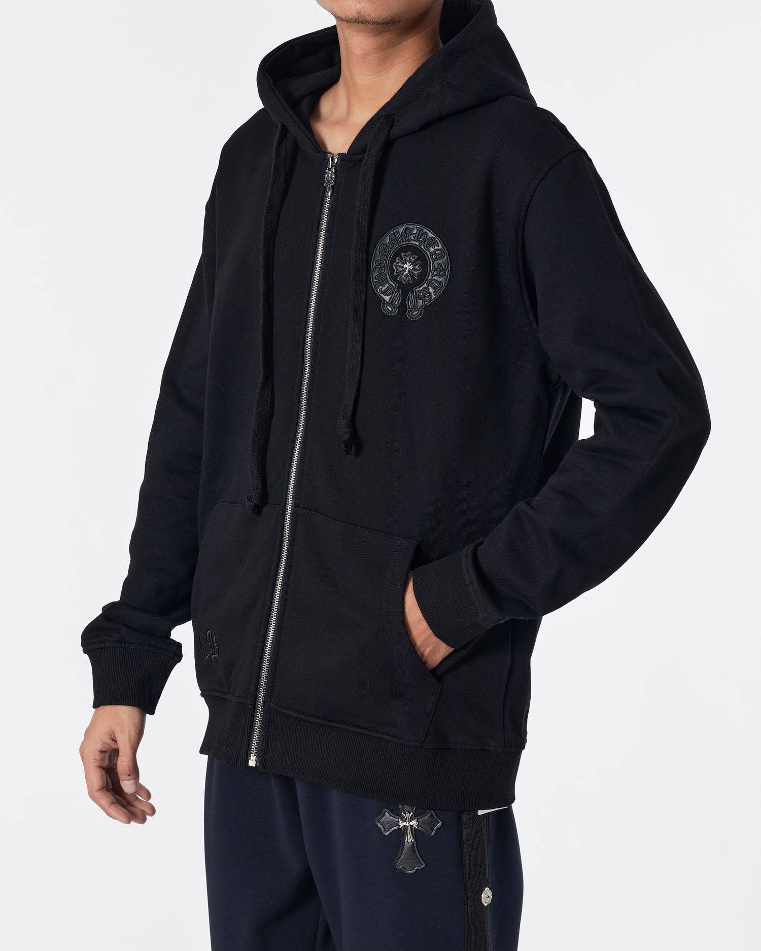 Cross Back Logo Embroidered Men Hoodie Zipped 44.90