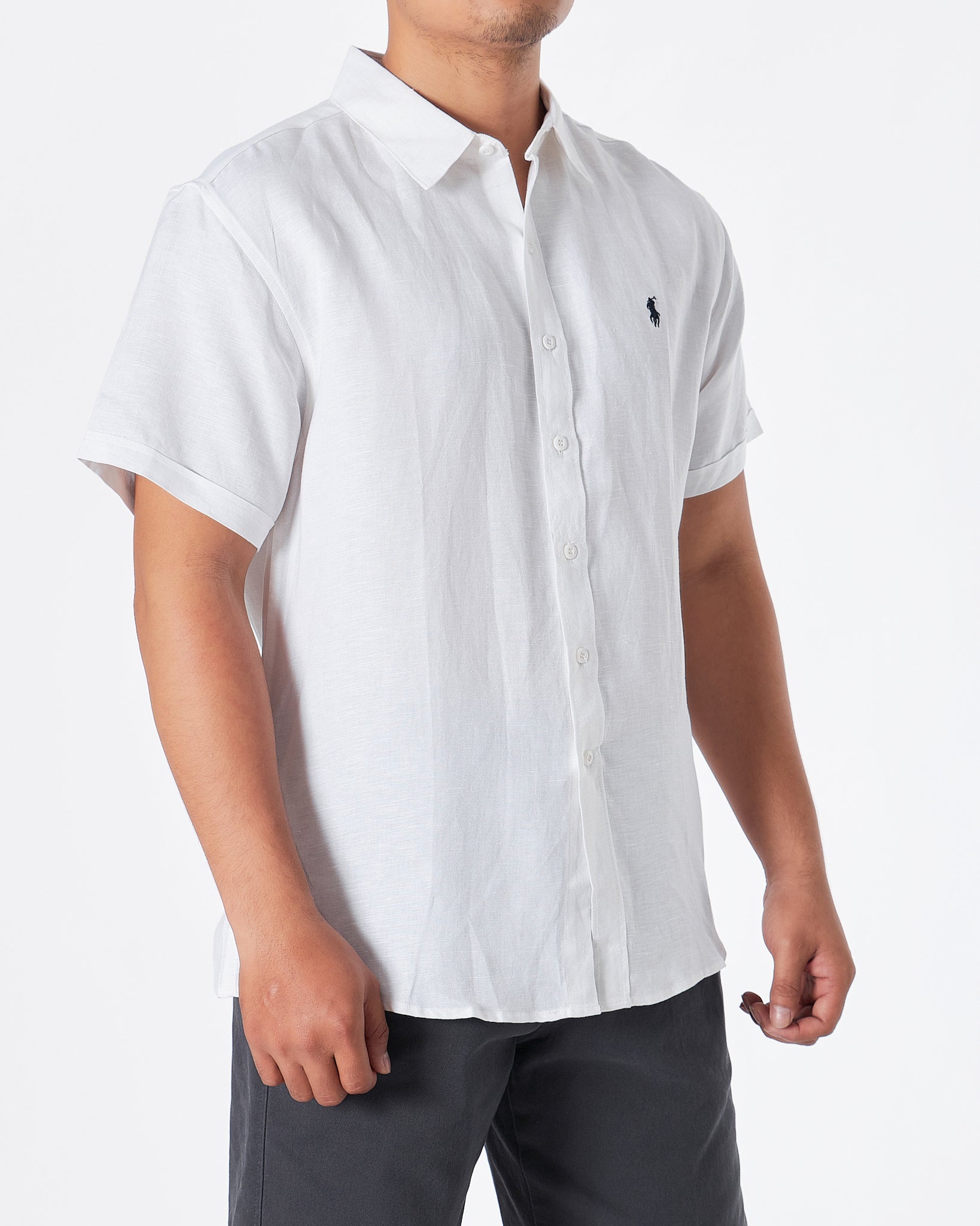 RL Cotton Men White Shirts Short Sleeve 28.90