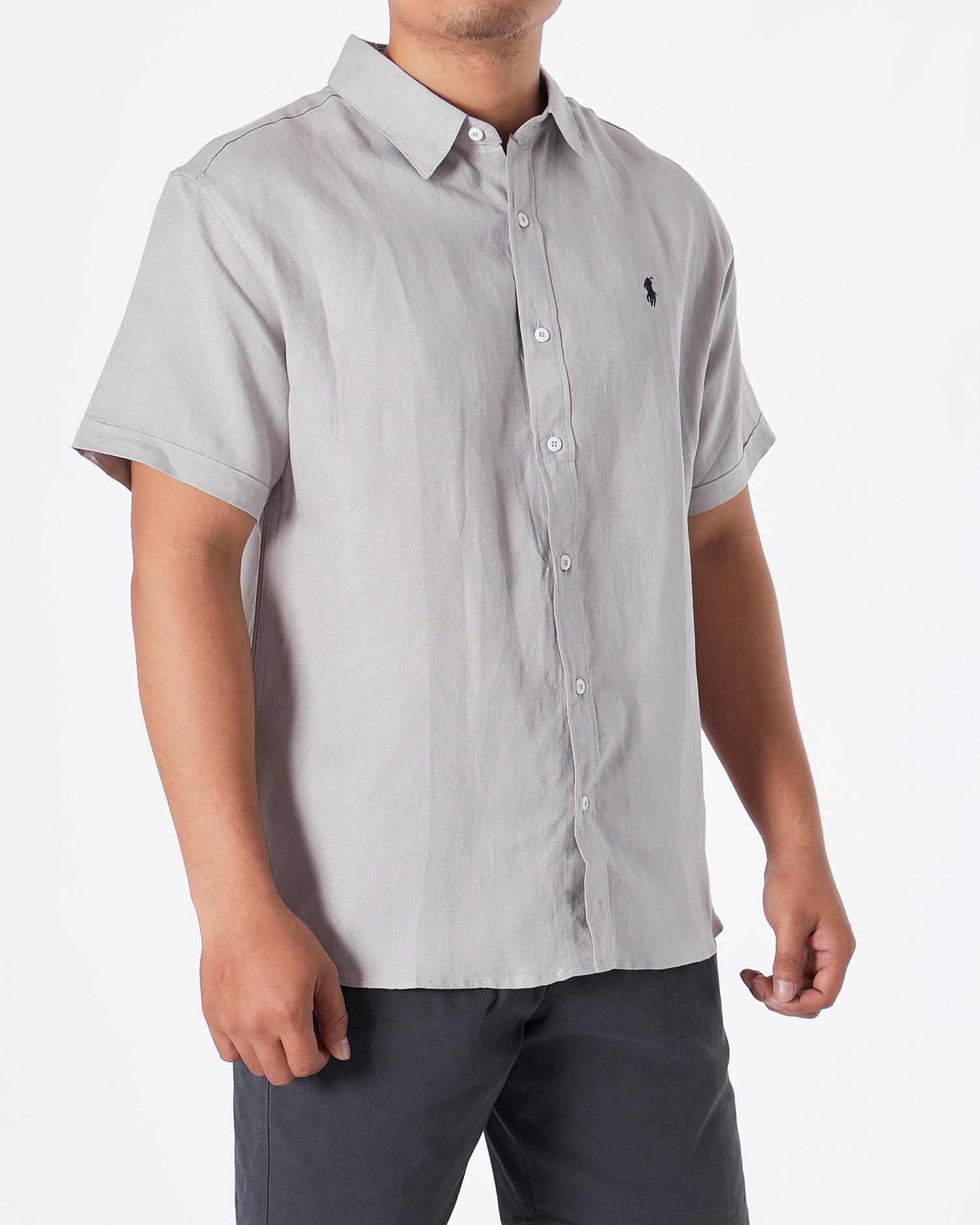 RL Cotton Men Grey Shirts Short Sleeve 28.90