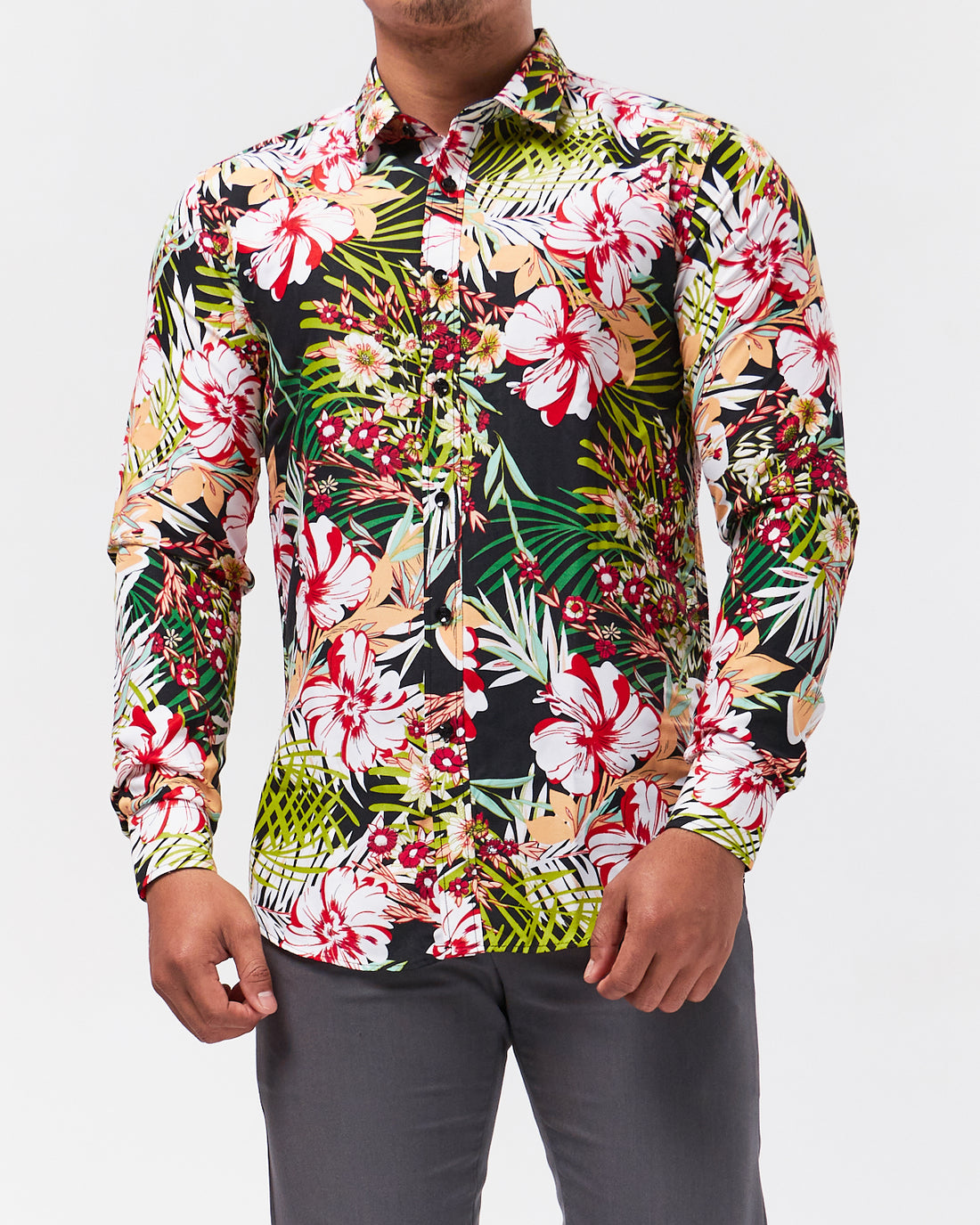 Floral Printed Men Shirt Long Sleeve 21.90