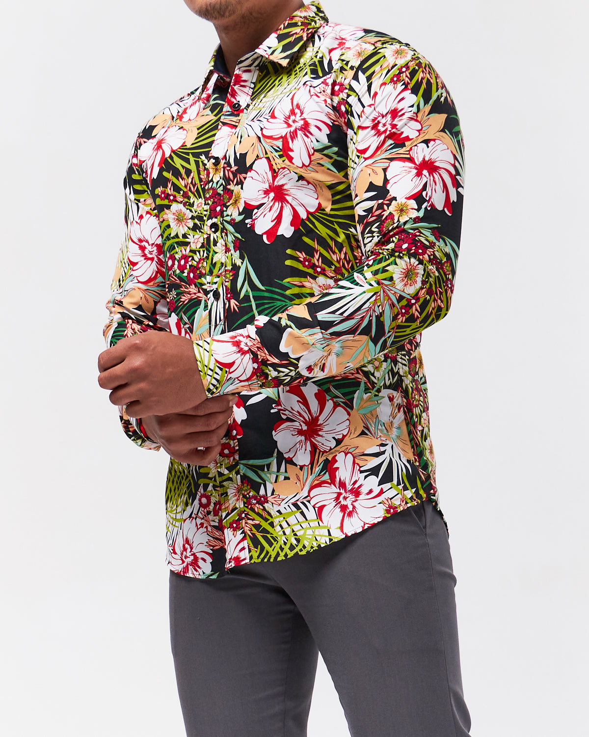 Floral Printed Men Shirt Long Sleeve 21.90