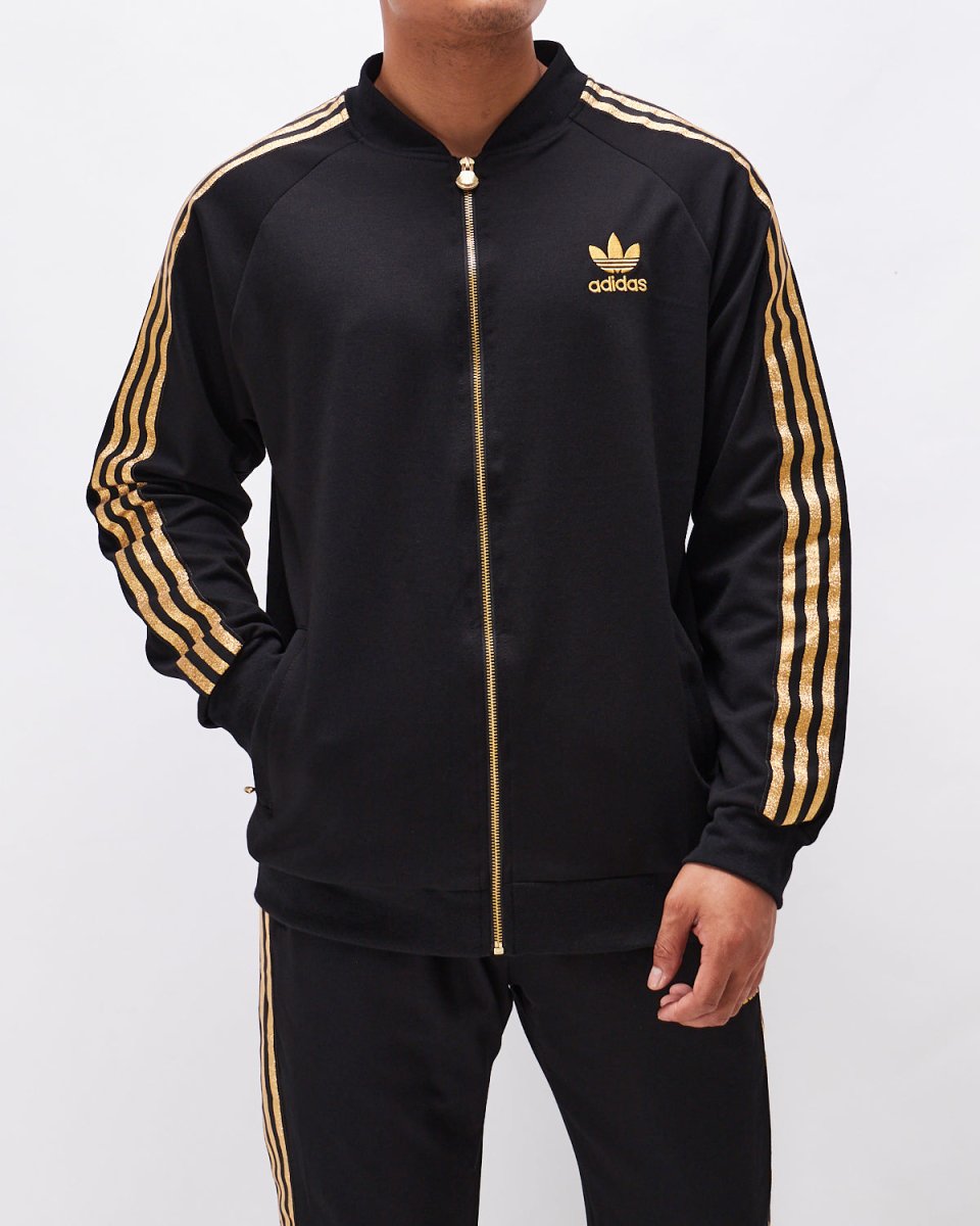 MOI OUTFIT-3 Stripes Gold Logo Embroidered Men Jacket 22.90