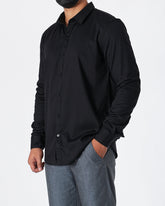 MOI OUTFIT-ABA Slim Fit Men Black Shirts Long Sleeve 17.90