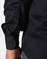 MOI OUTFIT-ABA Slim Fit Men Black Shirts Long Sleeve 17.90