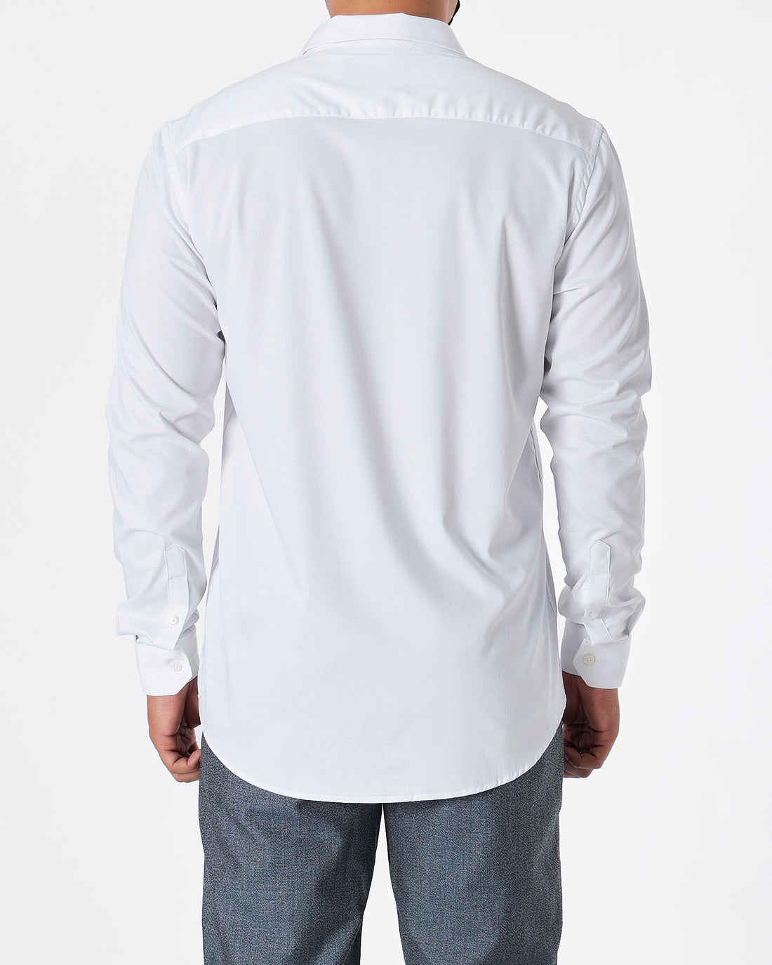 MOI OUTFIT-ABA Slim Fit Men White Shirts Long Sleeve 17.90