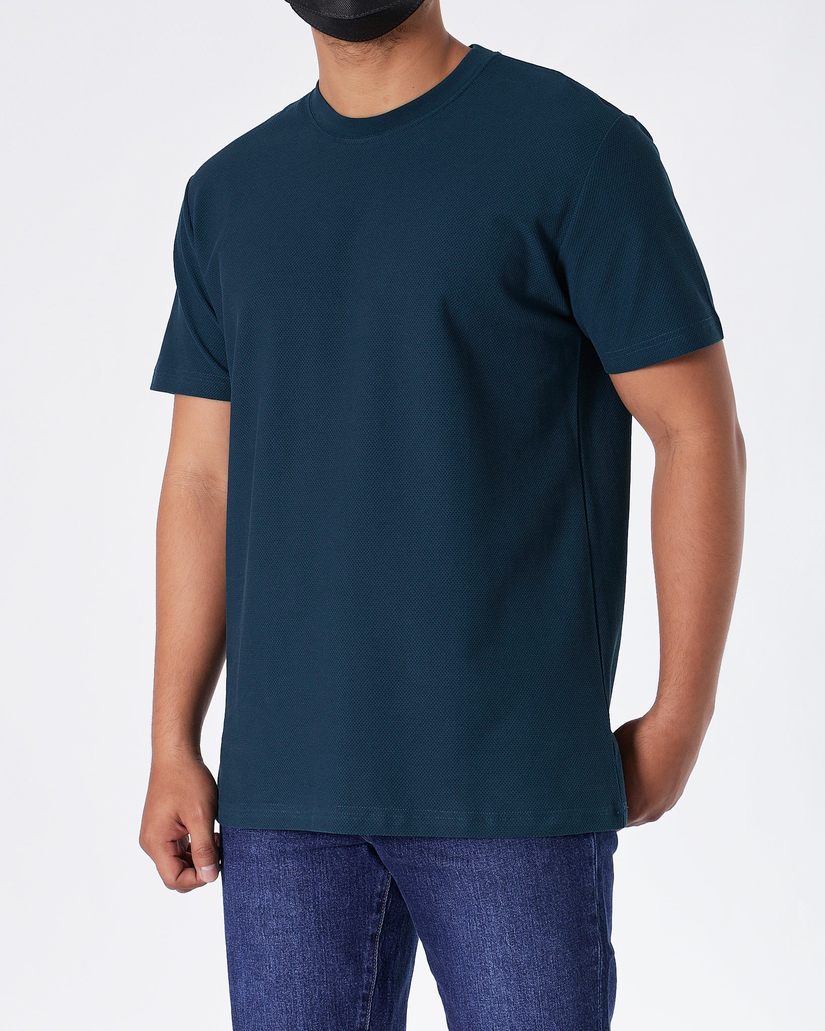 MOI OUTFIT-ABA Solid Color Comfort Men Green T-Shirt 14.90