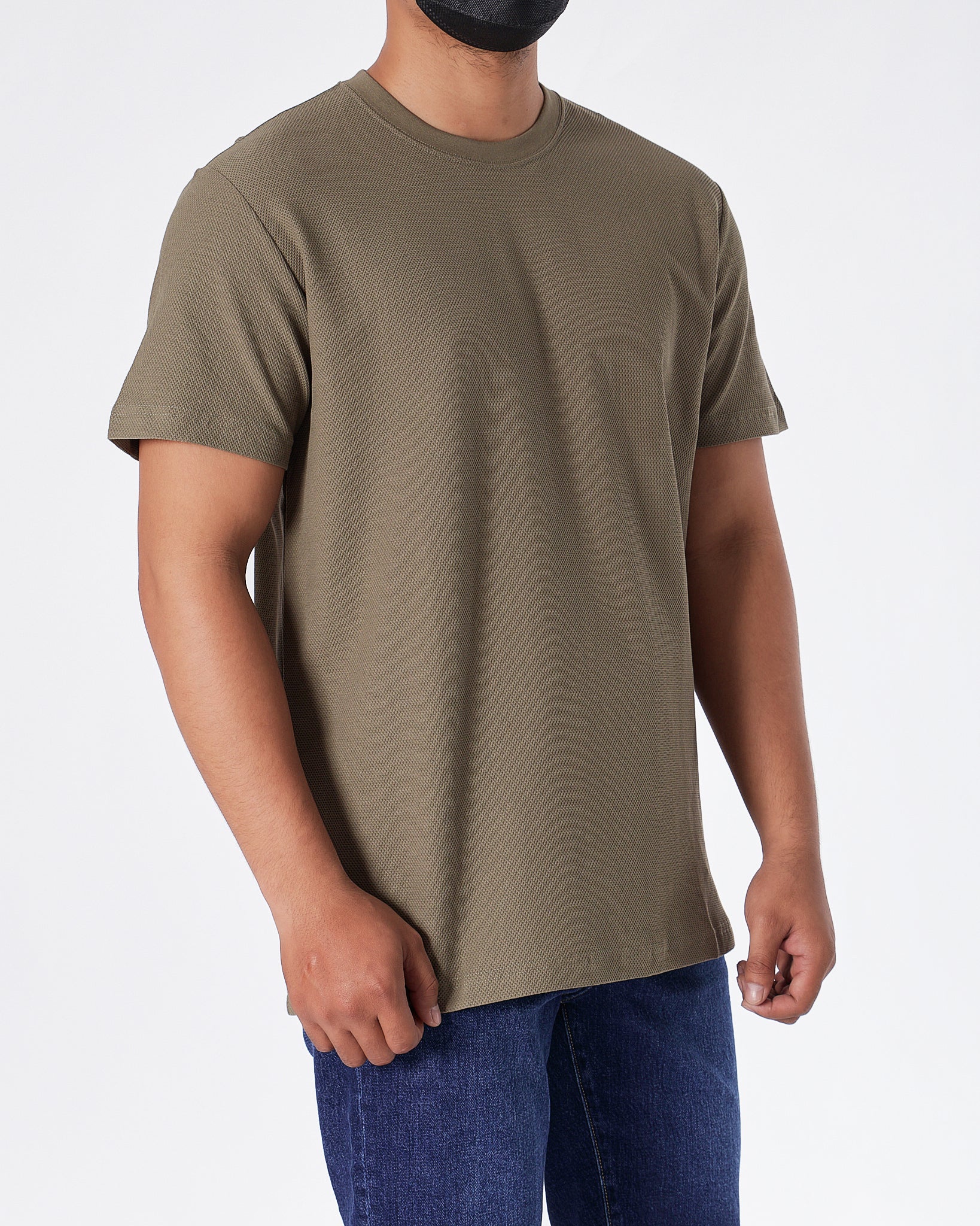 MOI OUTFIT-ABA Solid Color Comfort Men Grey T-Shirt 14.90
