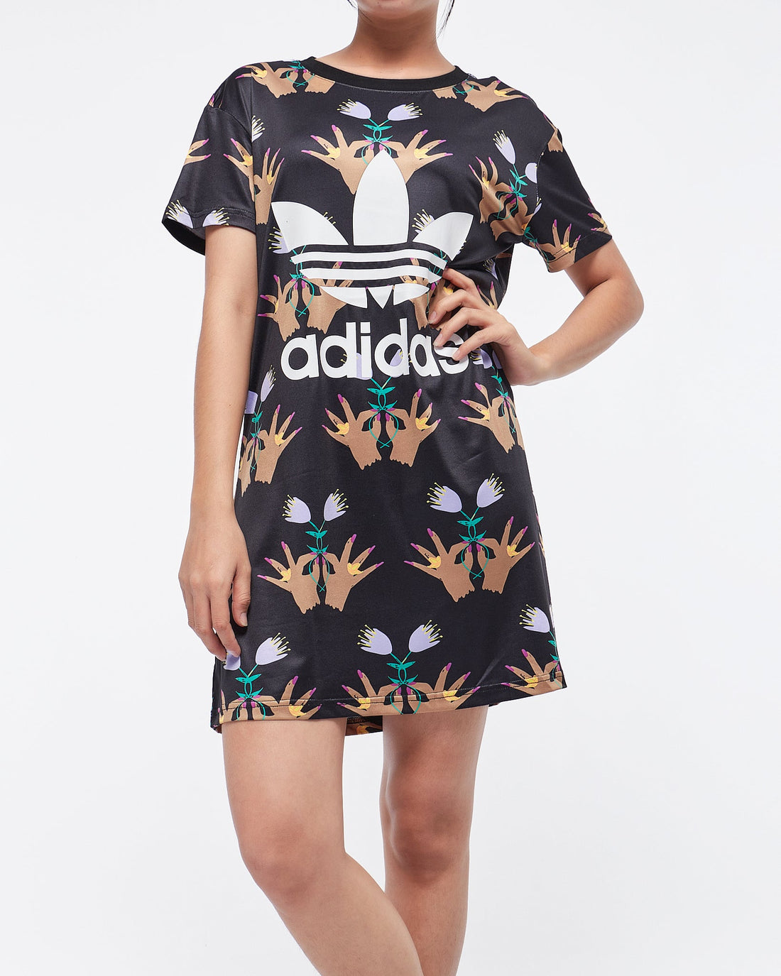 MOI OUTFIT-AD Floral Over Printed Lady T-Shirt Dress 22.90