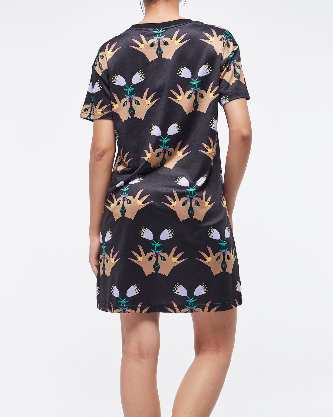 MOI OUTFIT-AD Floral Over Printed Lady T-Shirt Dress 22.90
