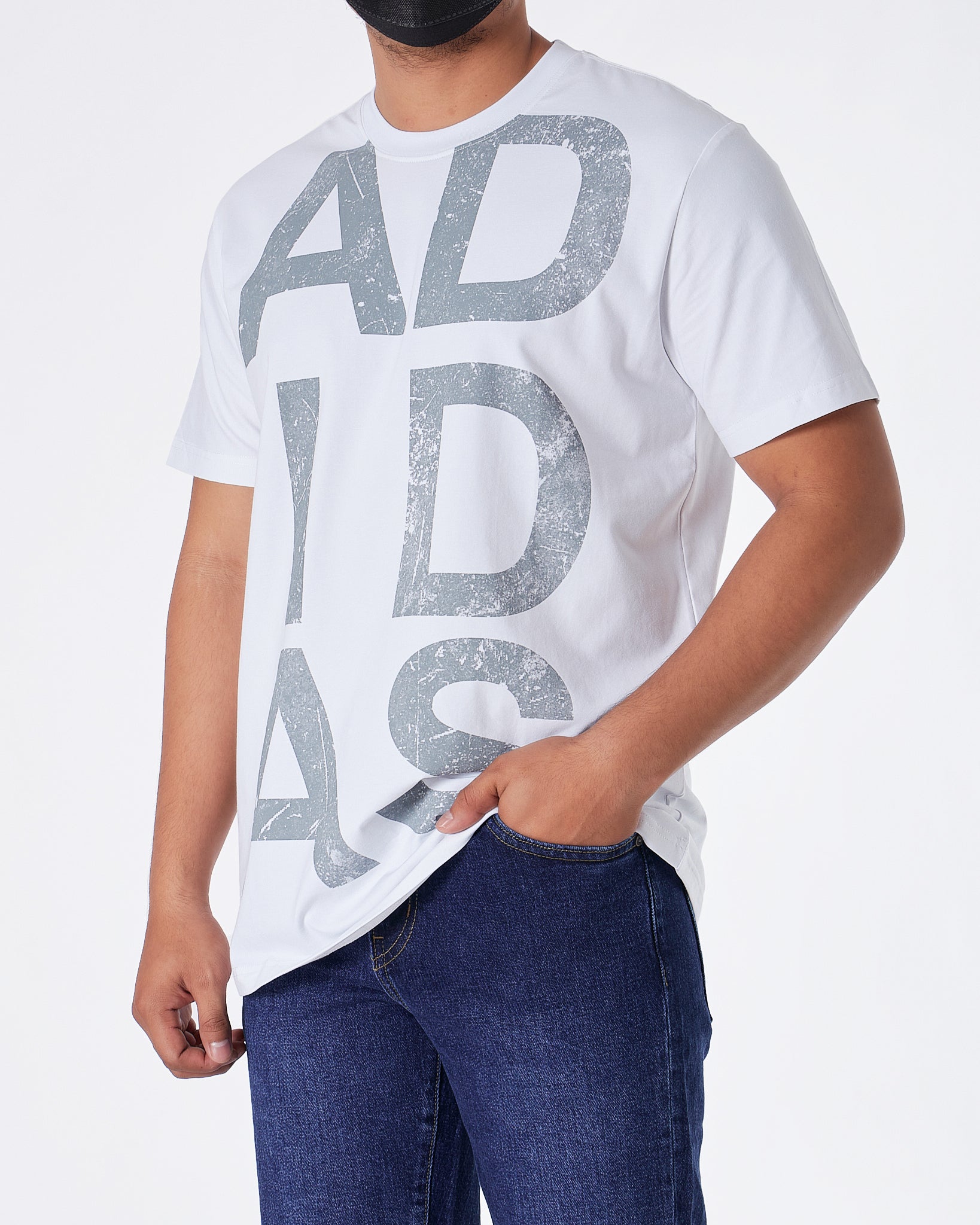 MOI OUTFIT-ADI Graphic Printed Men White T-Shirt 15.90