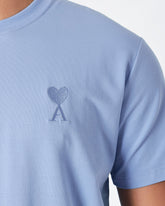 MOI OUTFIT-AMI Heart Embroidered Men Blue T-Shirt 15.50