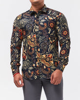 MOI OUTFIT-Antique Pattern Printed Men Shirt Long Sleeve 22.90