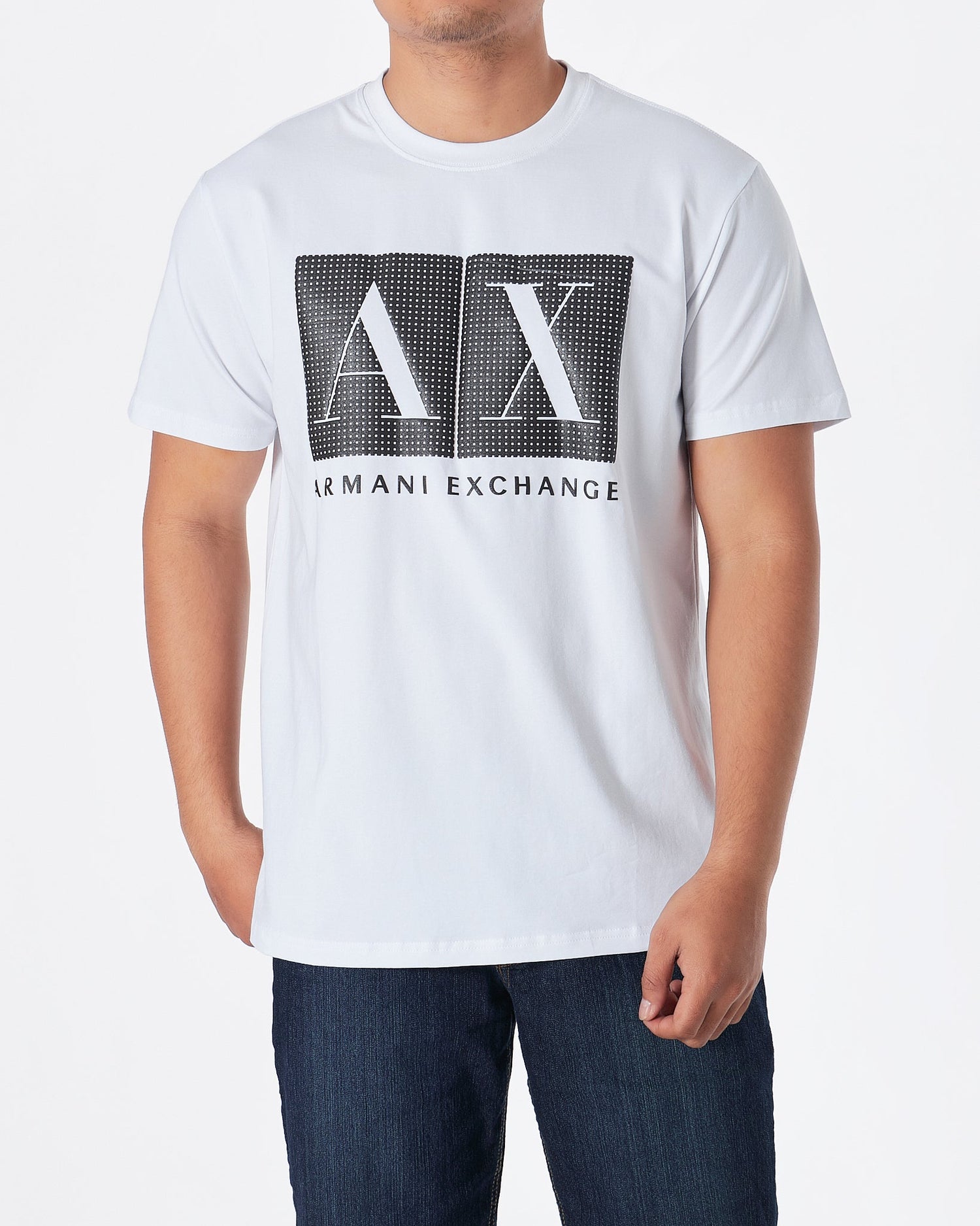 MOI OUTFIT-ARM Exchange Men White T-Shirt 17.90