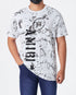 MOI OUTFIT-ARM Ink Splash Men White T-Shirt 24.90
