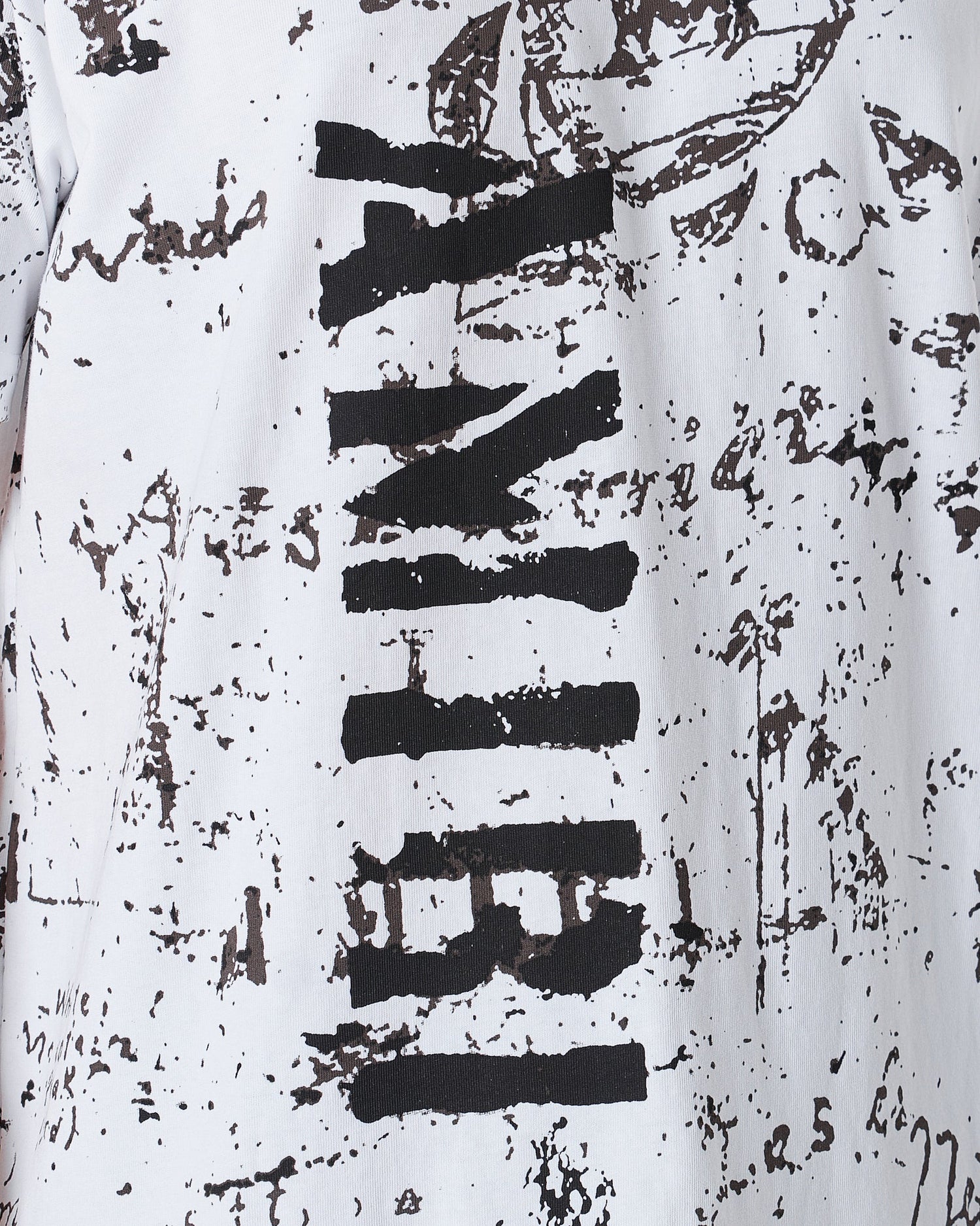 MOI OUTFIT-ARM Ink Splash Men White T-Shirt 24.90