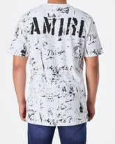 MOI OUTFIT-ARM Ink Splash Men White T-Shirt 24.90
