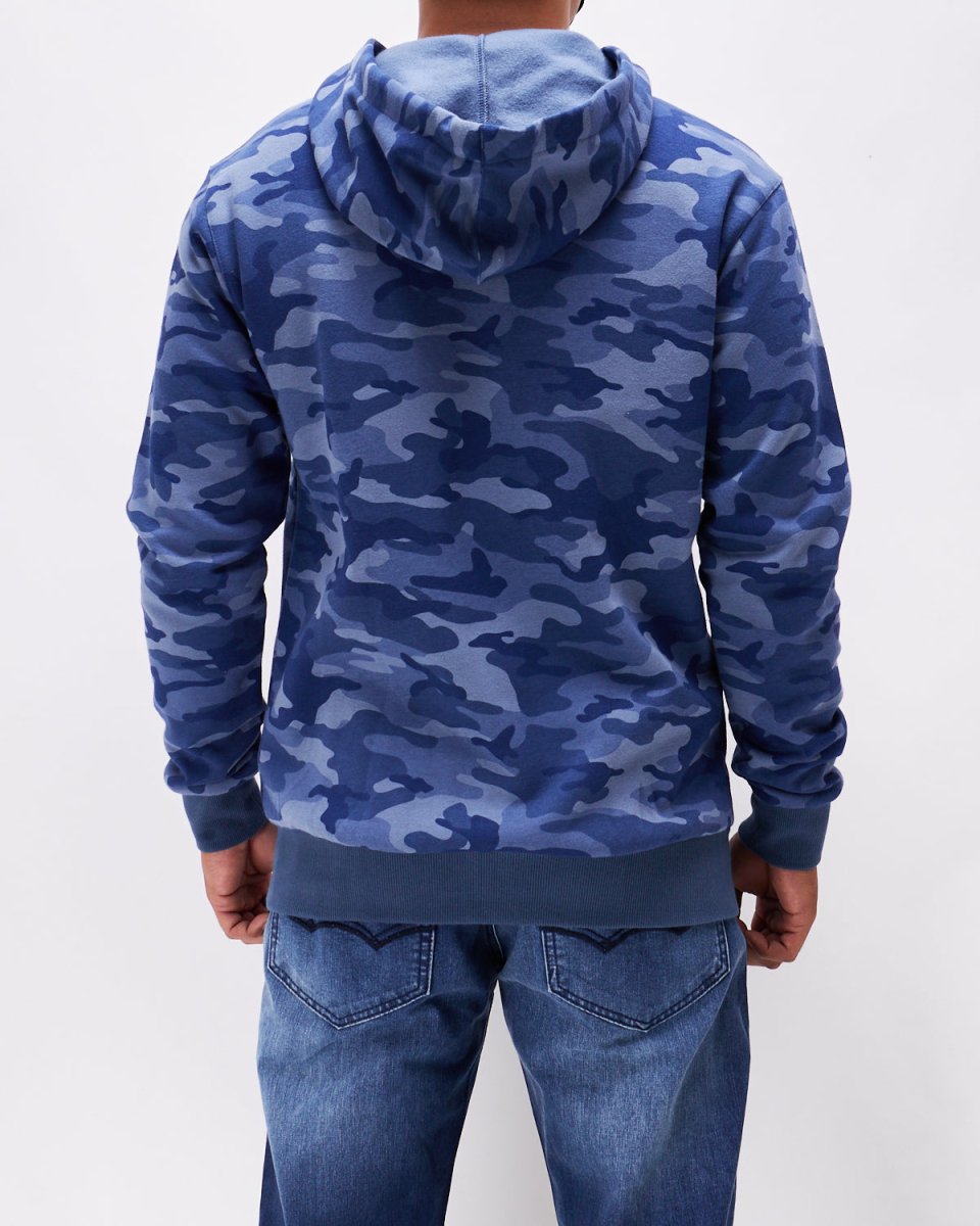 MOI OUTFIT-Camo Logo Embroidered Men Zip Hoodie 21.90