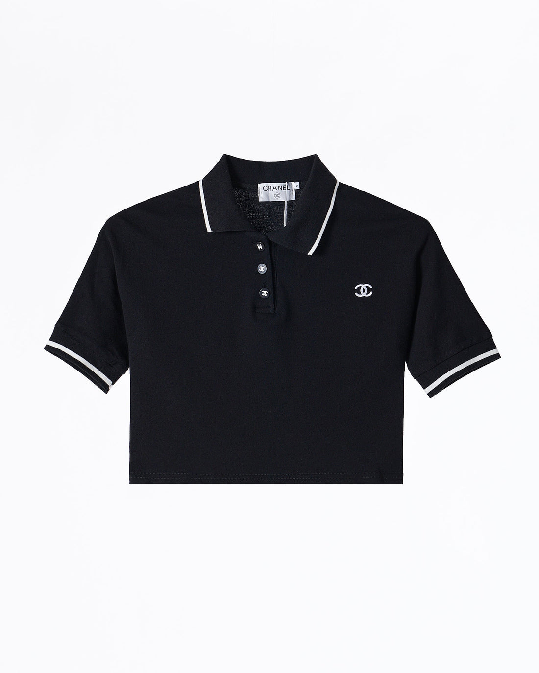 MOI OUTFIT-CC Croptop Lady Black Polo Shirt 55.90