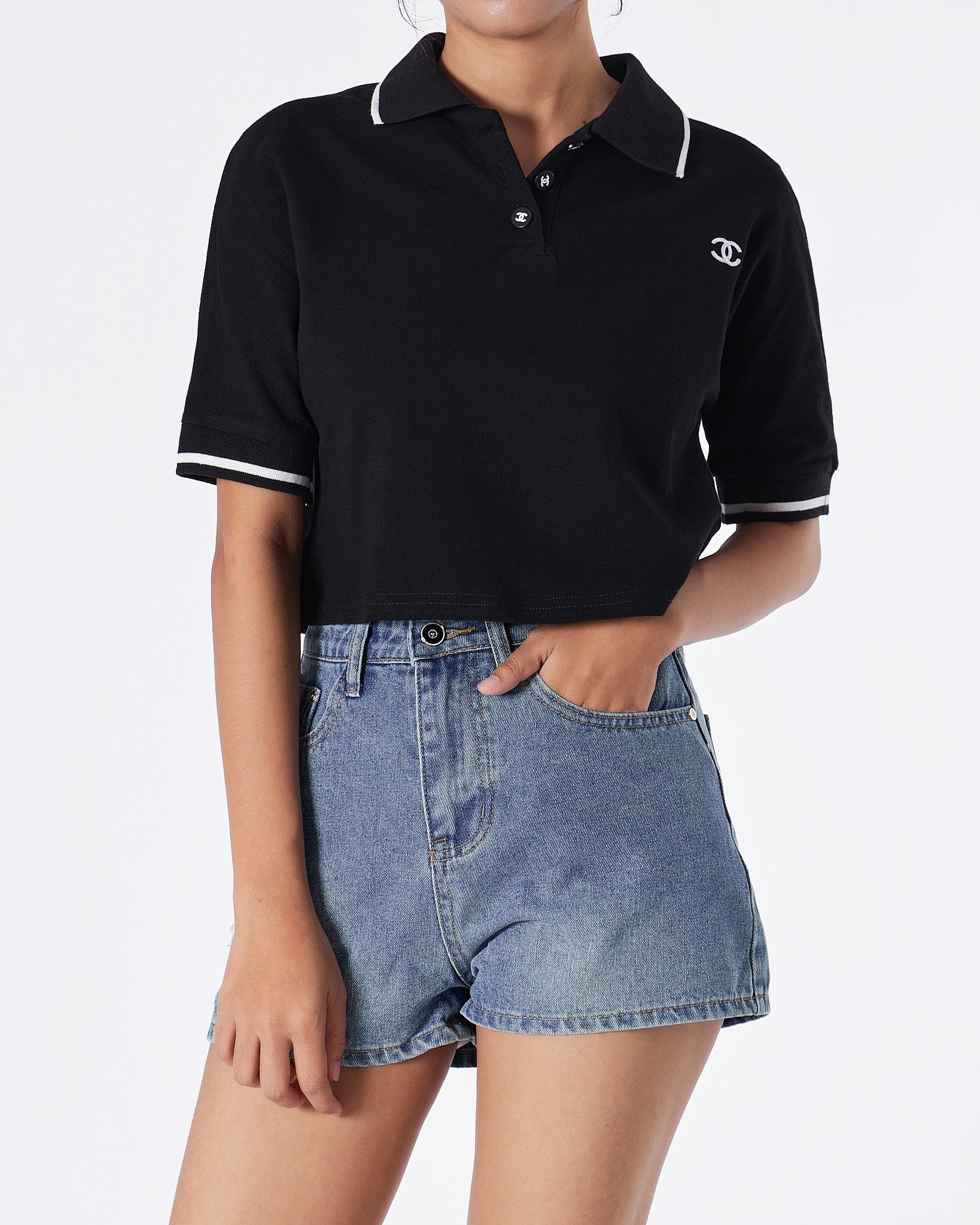 Cropped polo clearance shirt outfit