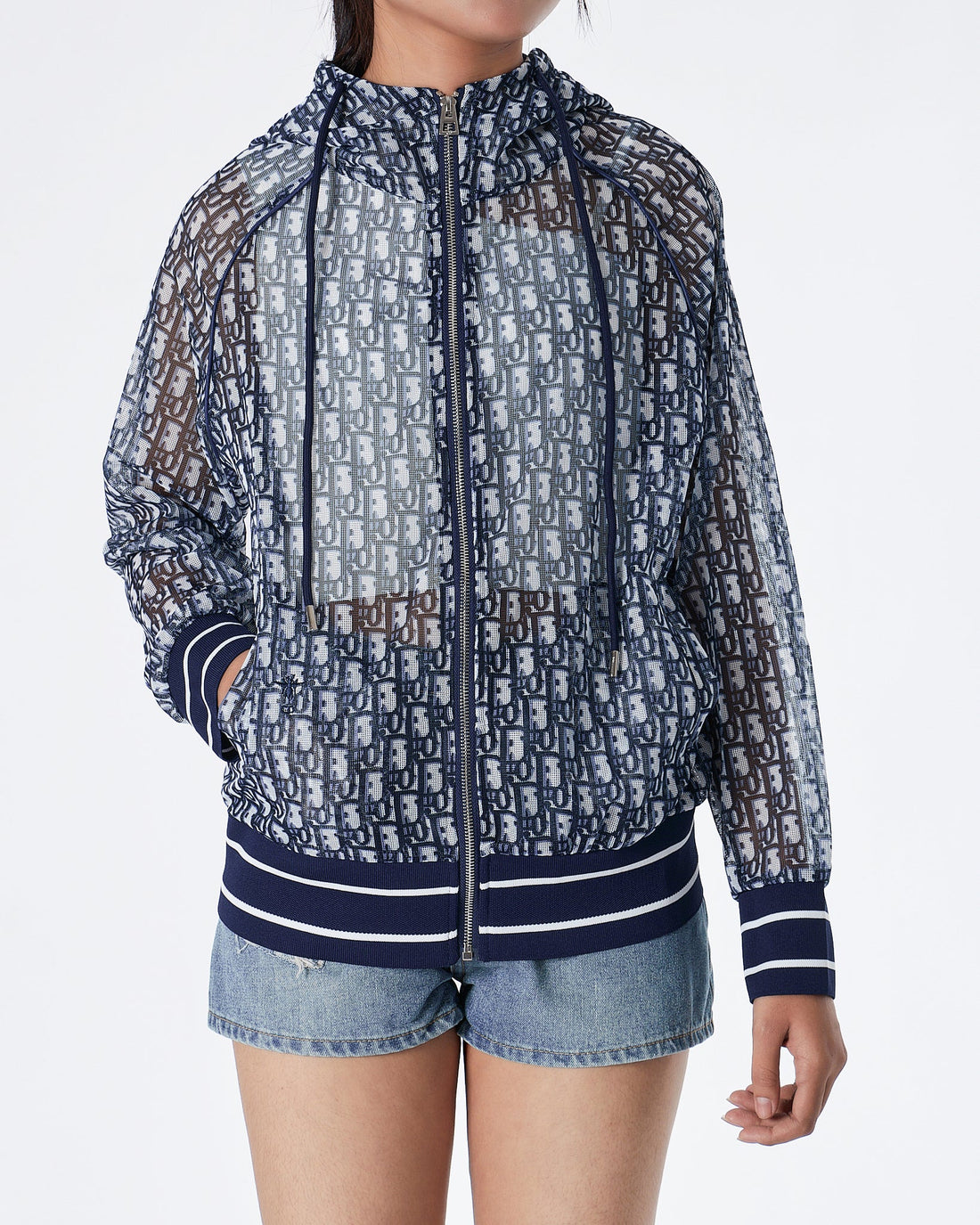 MOI OUTFIT-CD Monogram Lady Blue Jacket 74.90