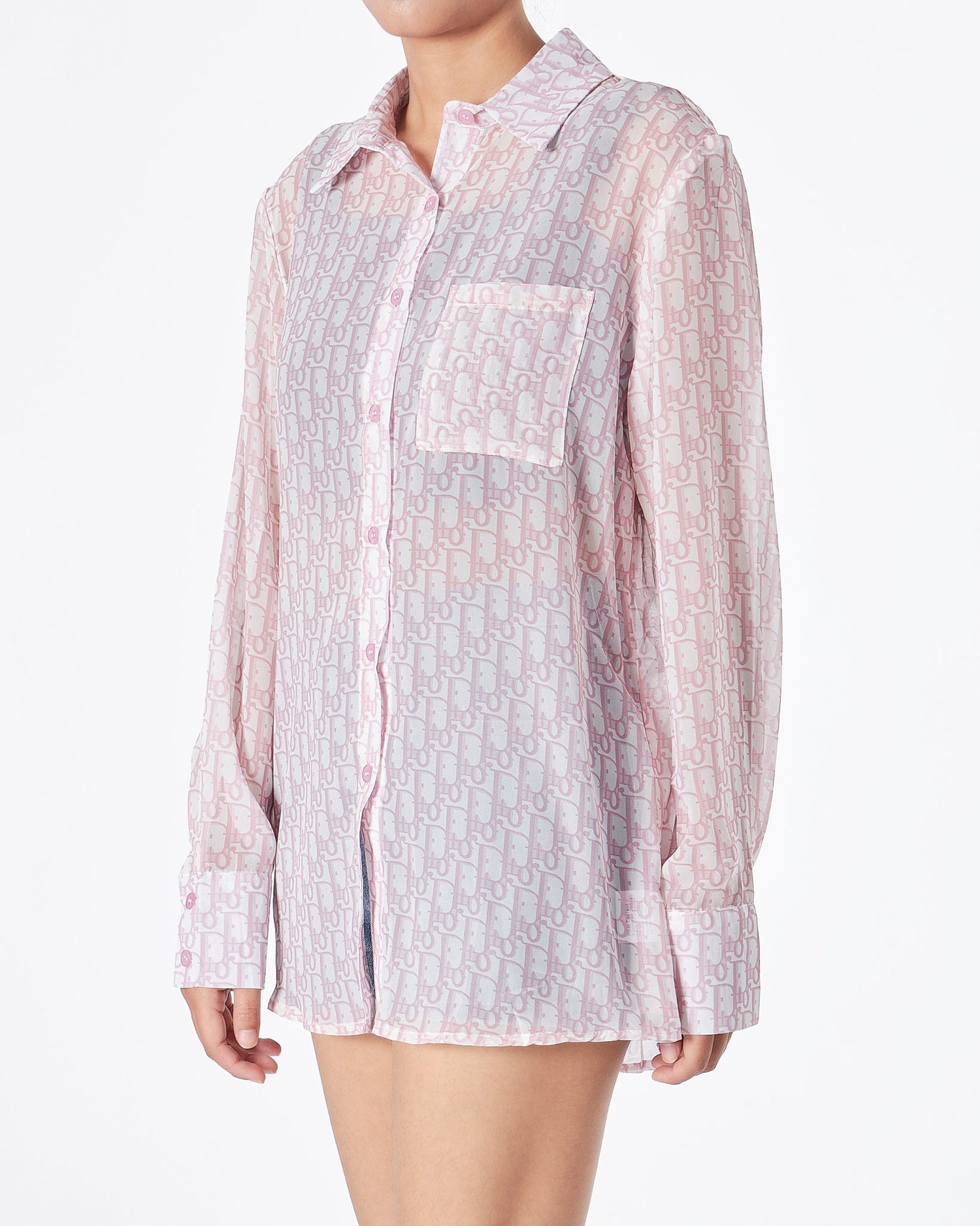 MOI OUTFIT-CD Monogram Lady Pink Shirts Long Sleeve 55.90
