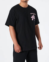 MOI OUTFIT-CH Caution Men Black T-Shirt 25.90