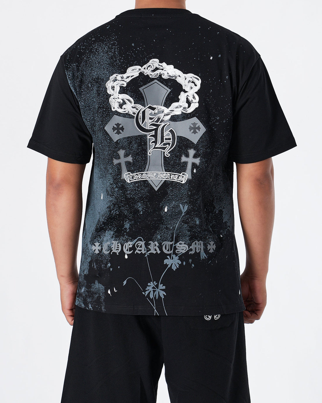 MOI OUTFIT-CH Cross Back Men Black T-Shirt 25.90