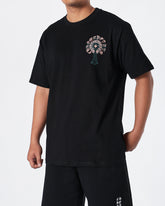 MOI OUTFIT-CH Round Crooss Back Men Black T-Shirt 23.90