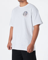 MOI OUTFIT-CH Round Crooss Back Men White T-Shirt 22.90
