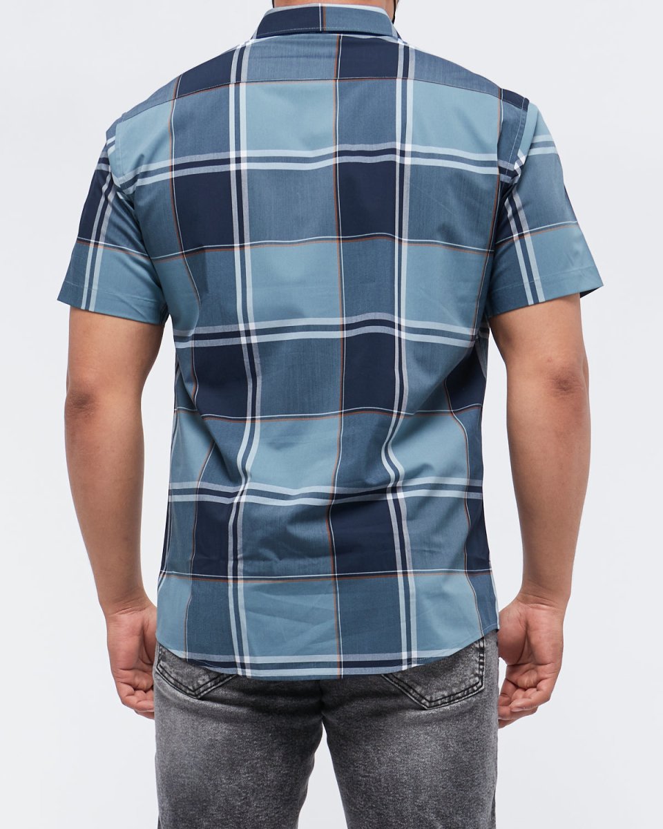 MOI OUTFIT-Checked Pattern Men Short Sleeve Shirt 24.90