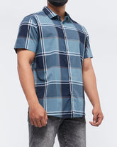 MOI OUTFIT-Checked Pattern Men Short Sleeve Shirt 24.90