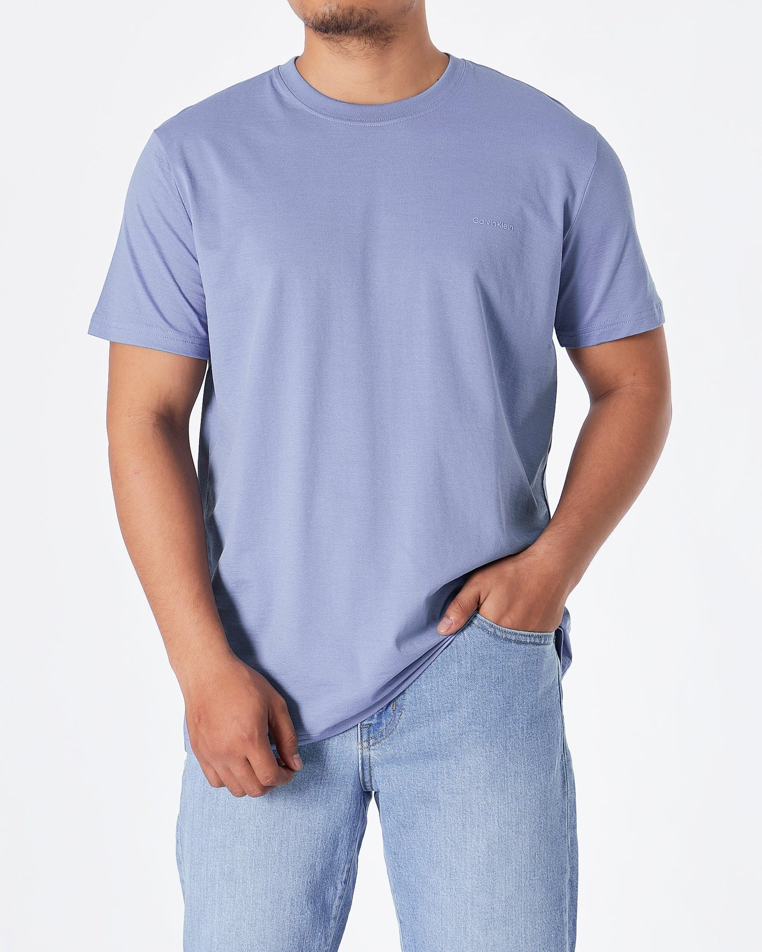 Men's plain t-shirt - blue melange S1390