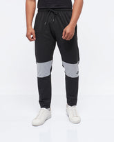 MOI OUTFIT-Color Block Logo Embroidered Men Joggers 19.90