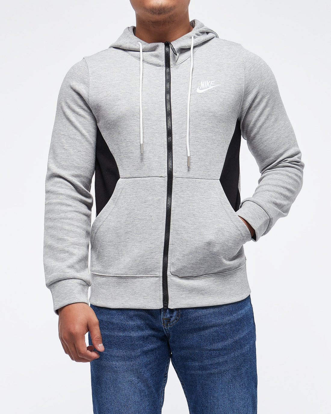 MOI OUTFIT-Color Block Men Hoodie ZIpped 29.90