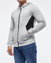 MOI OUTFIT-Color Block Men Hoodie ZIpped 29.90