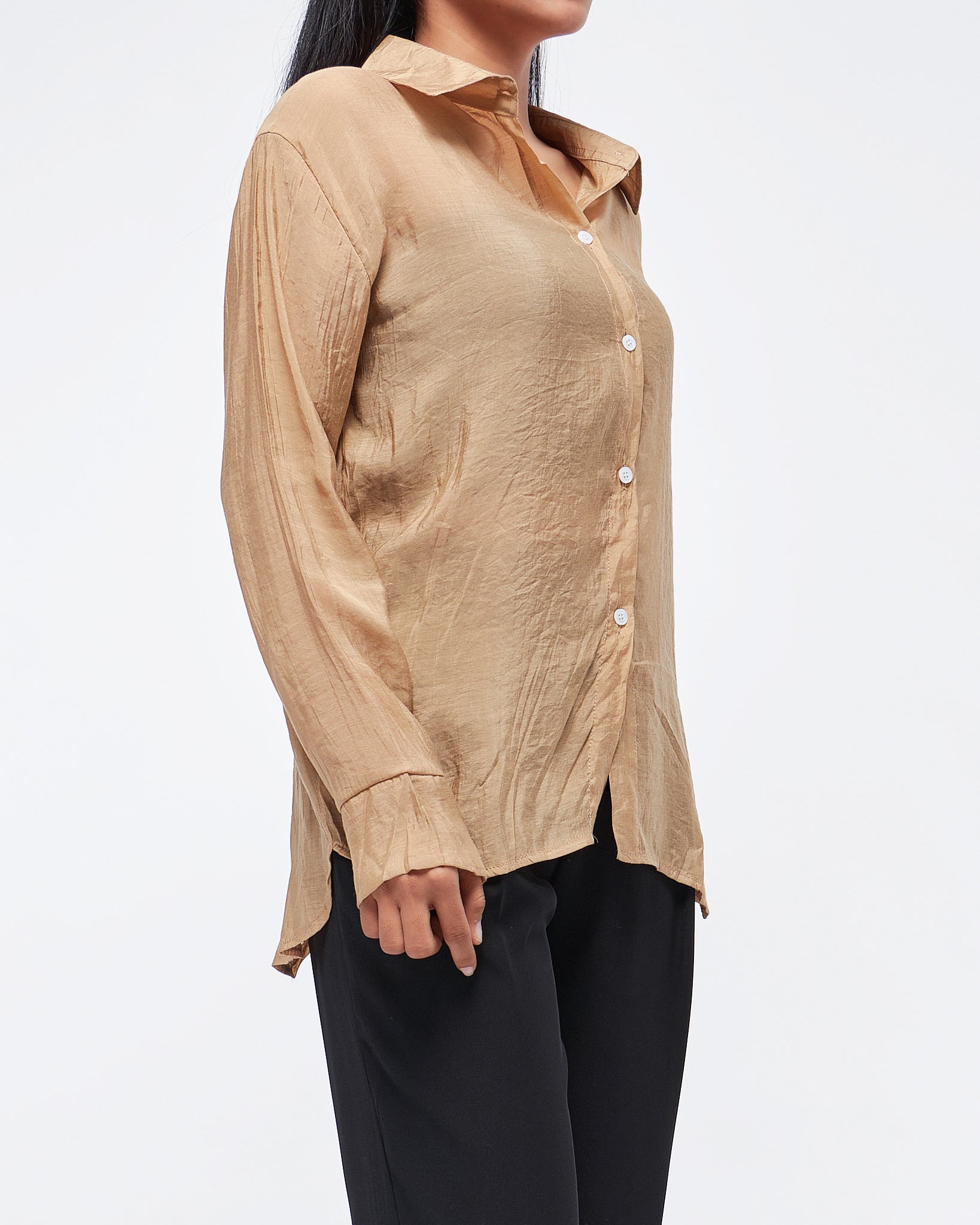 MOI OUTFIT-Cross Back Lady Shirts Long Sleeve 14.90