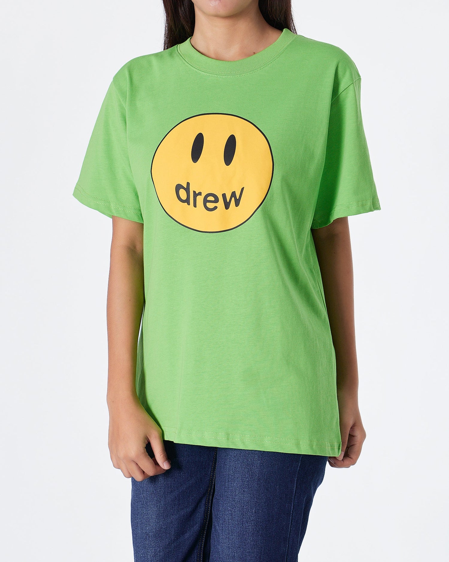 MOI OUTFIT-DRE Smiling Face Unisex Green T-Shirt 18.90
