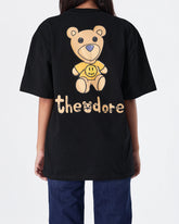MOI OUTFIT-DRE Teddy Bear Back Unisex Black T-Shirt 19.90