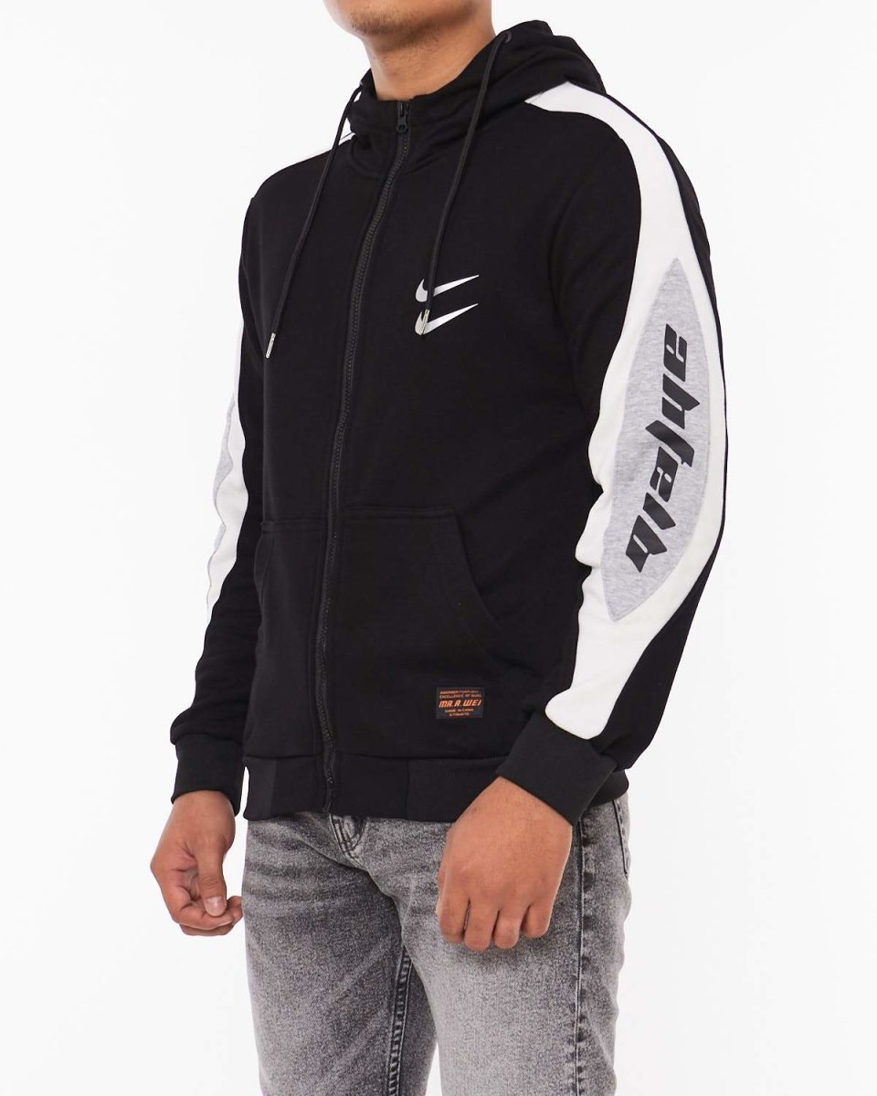 MOI OUTFIT-Dual Side Logo Men Hoodie Zipped 25.90