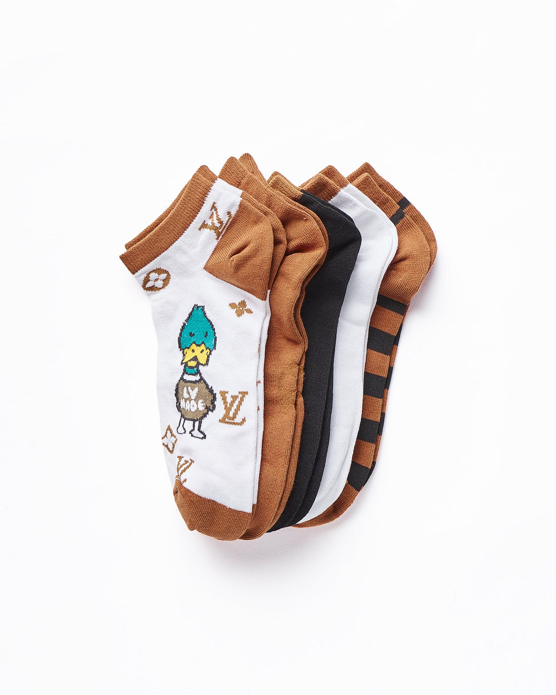 MOI OUTFIT-Duck Logo Printed 5 Pairs Low Cut Socks 13.90