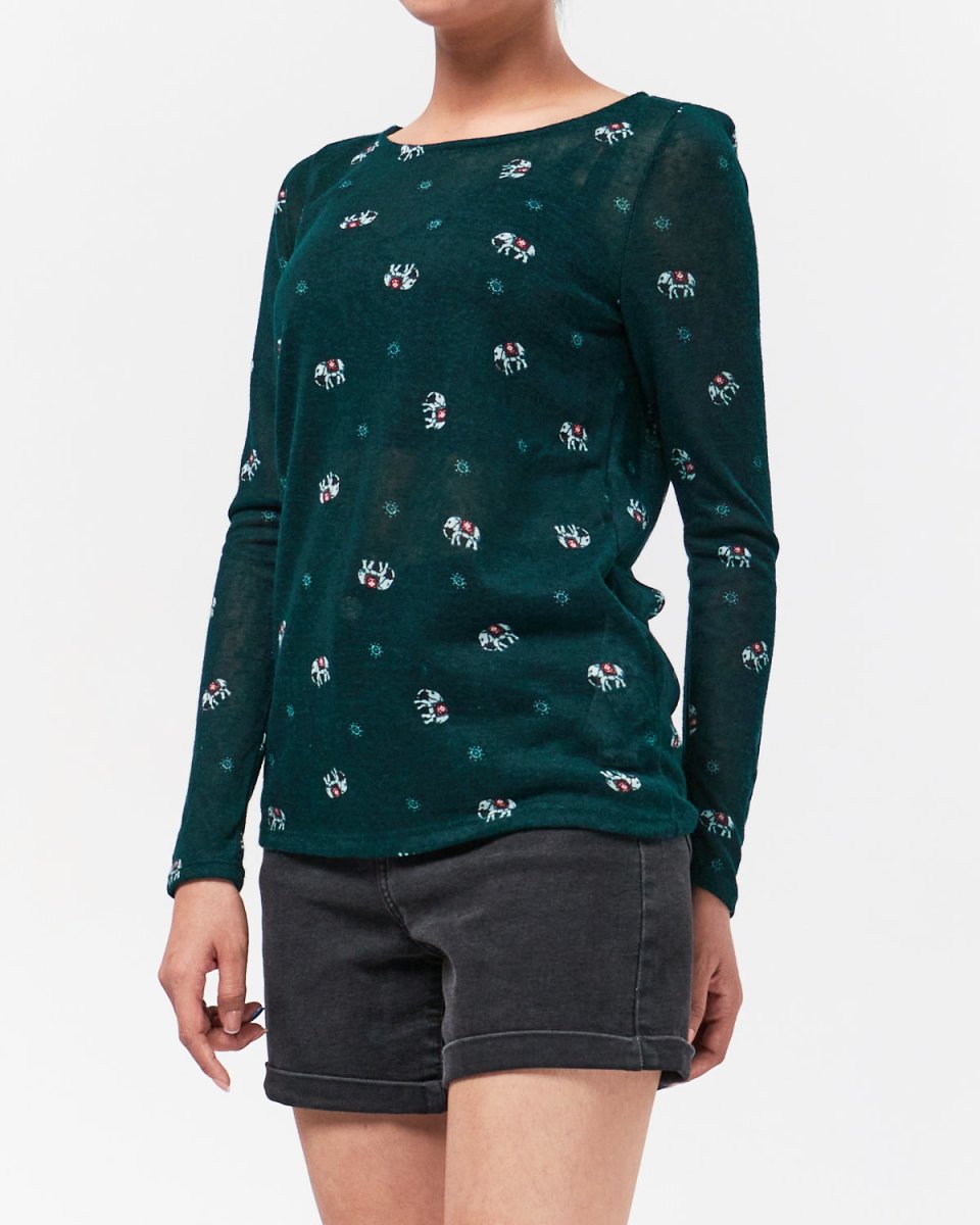 MOI OUTFIT-Elephant Over Print Lady T-Shirt Long Sleeve 9.90