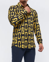MOI OUTFIT-FF Logo Over Printed Men Long Sleeve Shirt 24.90
