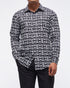 MOI OUTFIT-FF Logo Over Printed Men Long Sleeve Shirt 24.90